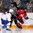 ST. CATHARINES, CANADA - JANUARY 12: Switzerland's Alina Muller #19 and France's Lisa Verney #7 skate during relegation round action at the 2016 IIHF Ice Hockey U18 Women's World Championship. (Photo by Jana Chytilova/HHOF-IIHF Images)


